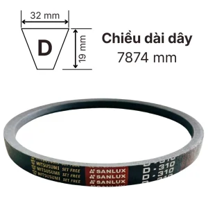 Dây curoa thang bản D mã D310 được thiết kế với lớp vật liệu chịu lực cường độ cao