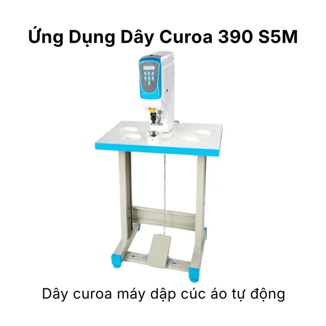 Ứng dụng dây curoa 390 S5M máy dập cúc áo tự động