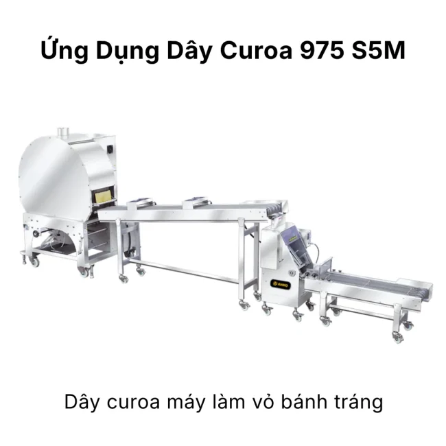 Ứng dụng dây curoa 975 S5M máy làm vỏ bánh tráng